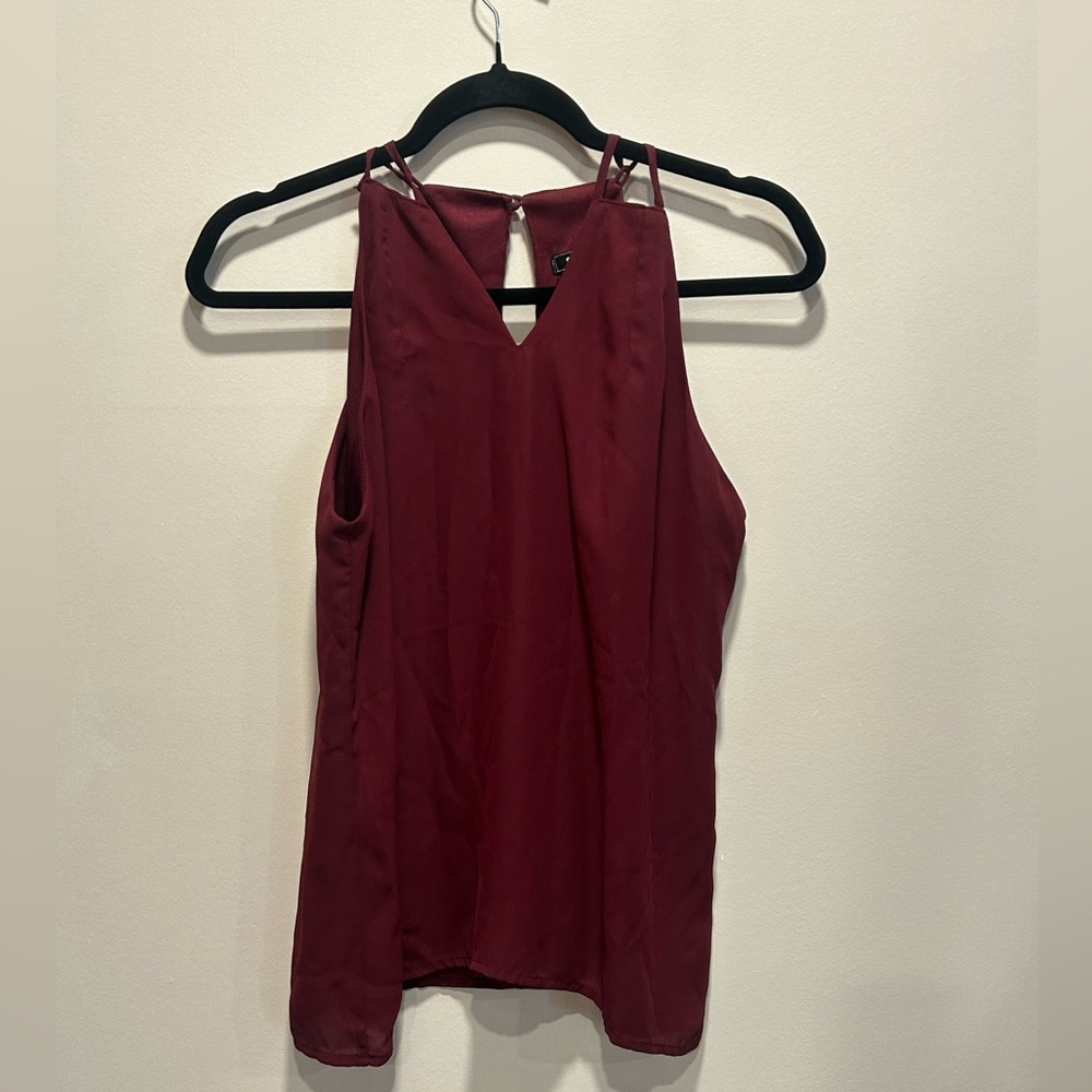 58. NWT Soieblu Burgundy Sleeveless Blouse